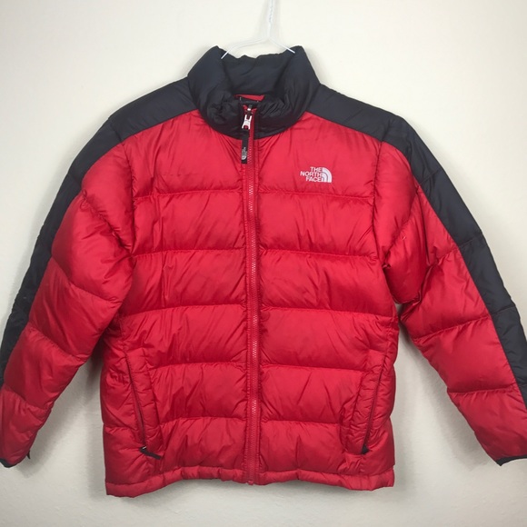 black puffy north face jacket